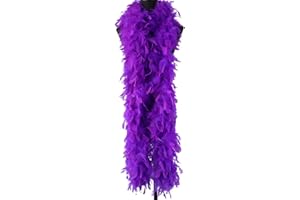 FEARAFTS Boa en plumes de marabout pour femme - Décoration de déguisement - Plumes de dinde - Pour travaux manuels, Noël, carnaval, théâtre - Environ 2 mètres de long - Environ 90 g