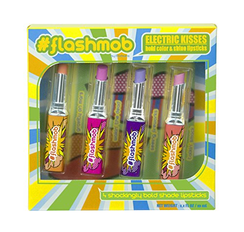 Markwins Flashmob Besos eléctricos negrita de color y brillo Lápices labiales, 1er Pack (1 x 4 piezas)