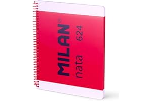 MILAN® Cuaderno A4 con espiral y tapa dura, papel blanco, 80 hojas nata®, rosa