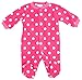 Girls Baby Pink & White Polka Spot Fleece Sleepsuit Romper sizes from Newborn to 9 Months