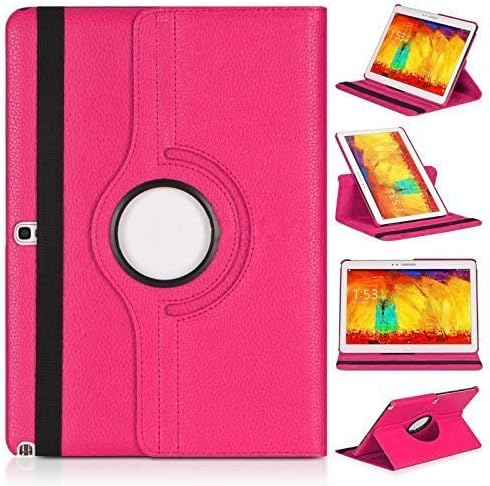 TechDealsUK Rotate Case for Samsung Galaxy Tab S 10.5" SM-T800 T805 Pink 360 Degree Leather Stand Folio Cover