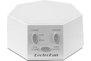 LectroFan White Noise Machine, Fan Sounds, Sleep Therapy, Pink Brown Noise, Best Travel Size Sound Masking Cancelling Generator