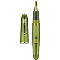 Jinhao 1935 Tiandao Füllfederhalter, Armeegrün & Transparent, #8 Feder, Mit Gitarrenclip | Schreibgerät Für Tinte & Kalligraphie