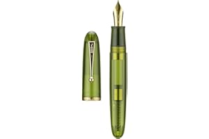 ASVINE Jinhao 9019 Dadao Series #8 Stylo plume à pointe fine en acrylique vert transparent avec clip doré