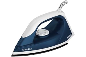 Havells Glace Plus 1000 Watts Dry Iron Press| 2X Non Stick Greblon Coating from Germany| 2X ISI Certified Safety & Performance| Fire Retardant Body| 2 Years Door Step Warranty by Havells (Blue)