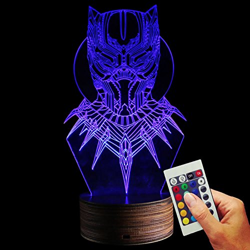 Preisvergleich Produktbild Black Panther Dekolampe Büste (3D-Hologramm Illusion)