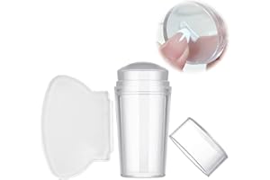 Nail Art Stamper,Jelly Stamper French avec Racleurs,Gelée d'estampage en silicone transparente avec grattoir,Outil d'impression de manucure bricolage accessoires d'art d'ongle