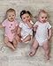 The Essential One - 3 Pack Baby Girl Balloon Bodysuits Vests- Pink - 0-3 Months - ESS136