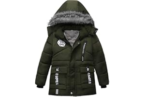 Odziezet Garçon Manteau Blouson Hiver Automne Chaud Capuche Zip Vêtement Enfant Doudoune à Capuche Fourrure Jacket 2-7 ans