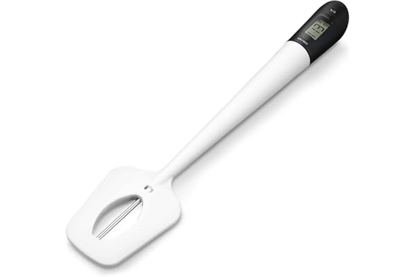 Lightbeam Thermomètre numérique à bonbons - Lecture instantanée - Thermomètre de cuisine et spatule - Lecteur de température et agitateur en un seul matériau de qualité alimentaire sans BPA