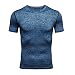 Produktbild Herren Bodybuilding T-Shirt feiXIANG Kurzarm Sweatshirt Mode Rundhals Enge Fitness Oberteile Mens (Marine,XL)