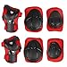 Produktbild Andux Zone 6 Stück Kids Kinder Jugend Protective Gear Set Knie Ellenbogen Handgelenk Support Pads für Rollerskaten BMX Bike Radfahren Skateboard Scooter ETHJTZ-01 Rot