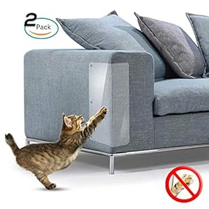 Galaxer 2 Piezas de Protección Anti-Arañazos Transparente Gato Flexible Resistente a los Arañazos para Gatos con Alfileres Que Protegen los Muebles para Que no se Rayen (Las uñas, 2 Pack)