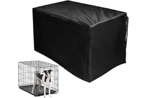 Frunimall, copertura per gabbia per animali domestici, antivento e resistente, in tessuto Oxford 210D, copertura per gabbia per cuccioli di cane, protezione interna ed esterna (L)