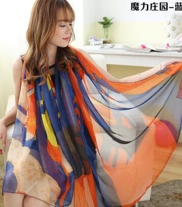 MS spring beach towel scarf Chiffon Scarf Shawl long summer sun dual-purpose multifunctional Korea scarf