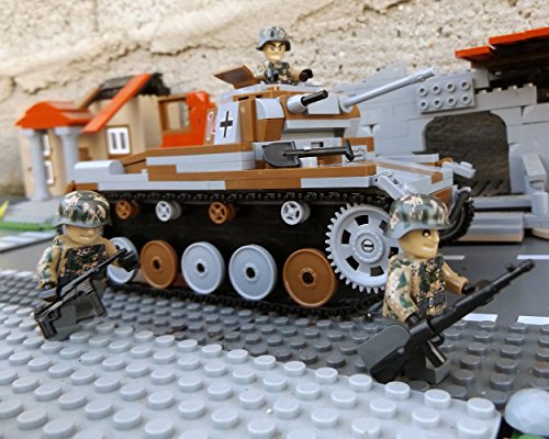 Modbrix 2459- ✠ Bausteine Panzer Pzkpfw II Ausf. C inkl. custom Wehrmacht Soldaten aus original Lego© Teilen ✠ - 2