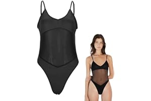 Eoixuqba Traje de baño bronceado, bañadores para tomar el sol - Bañador de bikini bronceado monokini, de secado rápido, traje de baño translúcido para tomar el sol en la playa