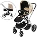 Infantastic® KBKW01tschu Pushchair Pram / Stroller 2in1 (black-beige)
