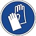 Produktbild Gebotszeichen - Handschutz benutzen - Ø 30 mm - 12 Gebotsschilder aus Polypropylen Folie, blau, permanent haftend