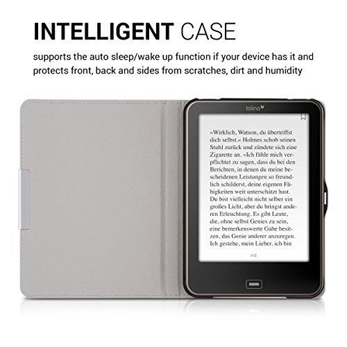 kwmobile Hülle für Tolino Vision 1 / 2 / 3 / 4 HD – Flipcover Case eReader Schutzhülle – Bookstyle Klapphülle Regenbogen Würfel Design Mehrfarbig Grün Blau - 4