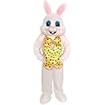 Easter Bunny Costume Rabbit Mascot Costume Halloween Adult Yellow Vest