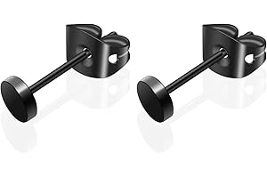 ARTSKIN Tytanowe kolczyki na sztyfcie, nie wywołujące alergii, dla kobiet, mężczyzn i dziewcząt, średnica krążka: 3 mm - 5 mm, kolory: różowe złoto, złote, srebrne, czarne, kształt: okrągłe, płaskie, dla