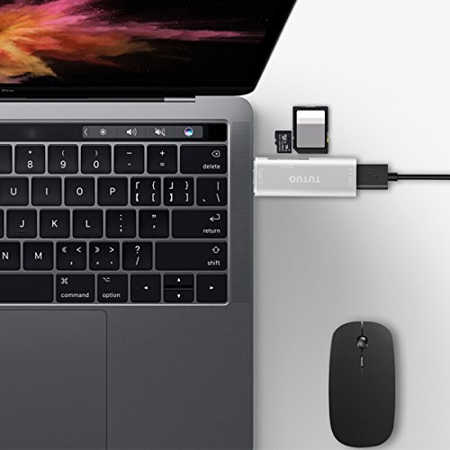 TUTUO USB C Kartenleser SD/ Micro SD (TF) Kartenlesegerät Type C OTG USB 3.0 Adapter Hub für MacBook Pro,Tablets,Google Chromebook Pixel,Huawei P10,Nexus5X / 6P (Silber) - 4