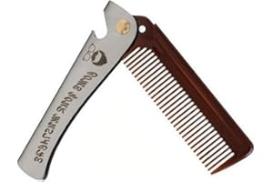 JOCXZI 1Pcs Peigne à cheveux et à barbe en acier inoxydable - Peigne à moustache - Peigne à barbe pour homme