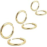 Unisex Silver Classic Ring Stainless Steel Earring Set (6 pieces)