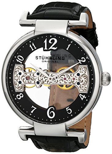 Stuhrling Original 667.01 Herren-Armbanduhr Analog Handaufzug Leder