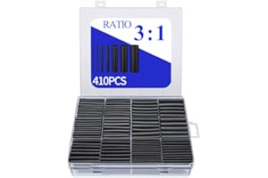 Shrubz 400 Piezas Tubos Termorretráctiles de Doble Pared 3:1,Kit de termoretractil Impermeables Negros,Recubierto con Adhesivo,kit de tubo de cable termocontraíble de aislamiento eléctrico 7 Tamaños