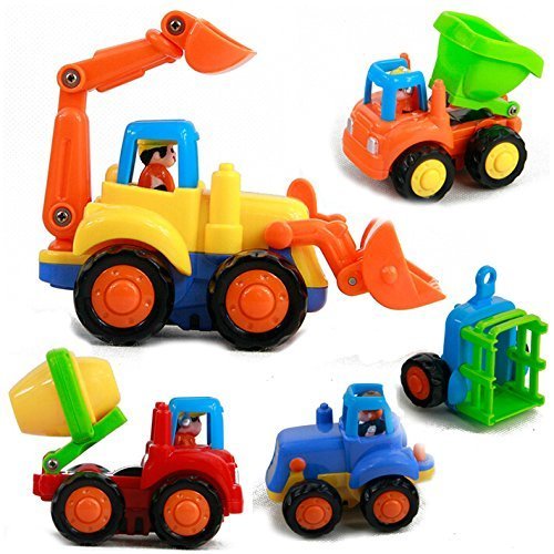 YIXIN Engineer Trucks Tractor Mixer Dumper Car Children Boys Instructive Toy Set of 4