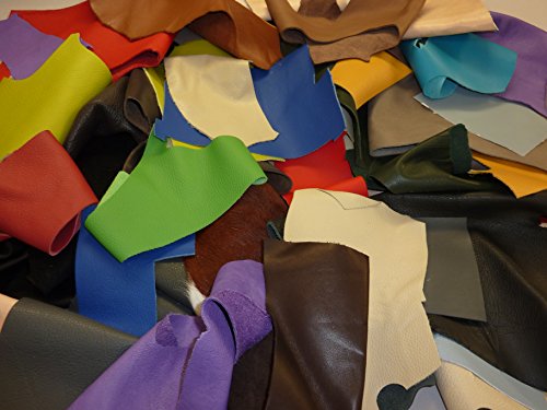 Lederreste bunt, unsortiert, mindestens Handflächengröße, 1 kg - 4