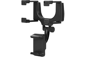 Yctze Universal Plastic Car Uchwyt na telefon z lusterkiem wstecznym Regulowany stojak na iPhone'a Samsung HTC GPS Smartphone (czarny)