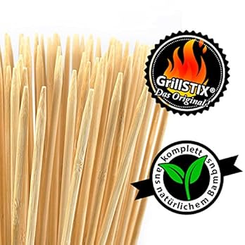 Grillstix Das Original 100 Stck 90cm Grill Spiee Frs Lagerfeuer Aus 100 Bambus Holz Spiee Extra Lang Xxl Fr Marshmallows Stockbrot Wrstchen Grill Feuerschale