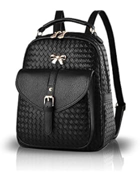 NICOLE&DORIS Frauen arbeiten Bowknot Schule Beutel Spielraum Rucksack Daypack Schulter haltbares wasserdichtes PU