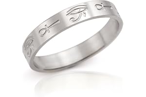 SIPURIS Bague égyptienne œil d'Horus avec croix d'Ankh égyptienne pour homme - Bague anti-stress - Pour mariage - Cadeau de mariage pour femme