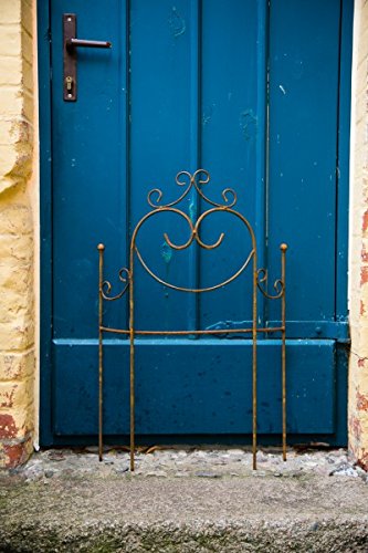 Beetzaun 78x 51cm Beetbegrenzer Rankgitter halbrund Rost Metall Volleisen - 2