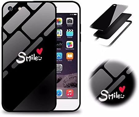 iPhone 6S Plus Case Glass, MingKun Pattern Transparent 9H Tempered Glass + TPU Silikon Mirror Case Cover for iPhone 6S Plus / 6 Plus Case Shock AbsorptionCase Skin - Design 10