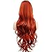 Ambielly 32" Women's Wig Long Curly Wavy Hair Party Cosplay Wig (Wine Red)