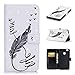 Produktbild CE-Link Huawei P9 Lite Hülle 3D Handyhülle Lederhülle Ledertasche Schutzhülle Premium PU Leder Flip Wallet Case Innere Weiche Silikon Handy Tasche Schale Etui mit Kartenfach Magnet Standfunktion Kreatives Motiv Muster Protective Cover Schutz für Huawei P9 Lite (5,2 Zoll) - Feder