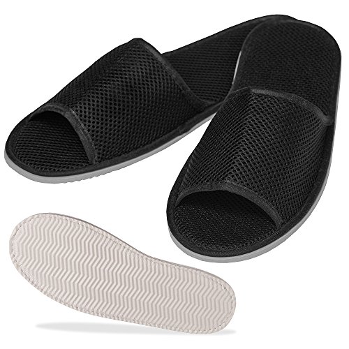 Preisvergleich Produktbild 10 Paar Stubenfein Grids Einweg Slipper, nassbereichtauglich, schwarz