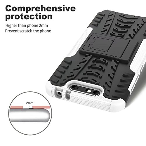 SMTR ZTE Blade V8  5 2   Funda   Heavy Duty  H  brida Rugged Armor Case Choque Absorci  n Protecci  n Dual Layer Bumper Carcasa con pata de Cabra para ZTE Blade V8 Negro