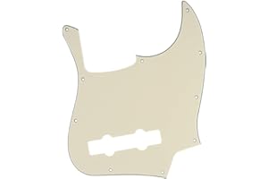Musiclily Pro 5-Saiter 10 Löcher J Bass Pickguard JB-style Schlagbrett für Fender Mexican Jazz Bass, 3 lagig Creme