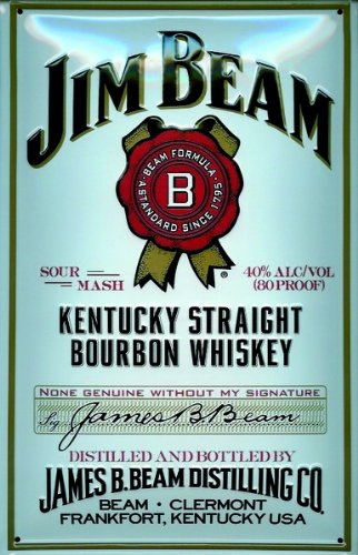 Preisvergleich Produktbild Schild Alu Artdeco Jim Beam 300x200mm