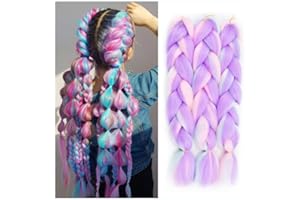 FANWYFYU extensions de cheveux synthétiques haute température 61 cm pré-étirés (24 Inch (Pack of 3), DB-MC9)