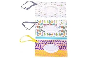 HINTER Wet Wipe Pouch Baby Travel Wipes Case Refillable Portable Dispenser Travel Cases, Random Pattern