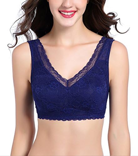 Intimate Portal Ange Pocketed Lace Bra - Non-Wired Full Coverage Lightly Padded