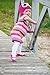 Baby Emporio - Baby & Toddler Girl Tights - Soft Cotton with Mary Jane Style and Anti Slip Soles - Gift Bag (6-12 Months, FABULOUS FUCHSIA)