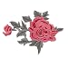 Produktbild sourcingmap Polyester Blumen Design Heimwerker Flicken Nähen Kleidung Dekor Rot Armeegrün